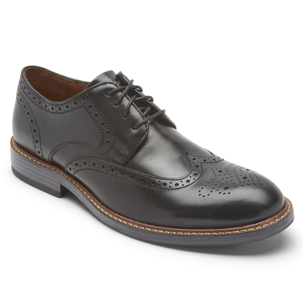 Rockport Mens Kenton Wingtip - Lace Up Black - ULO587629